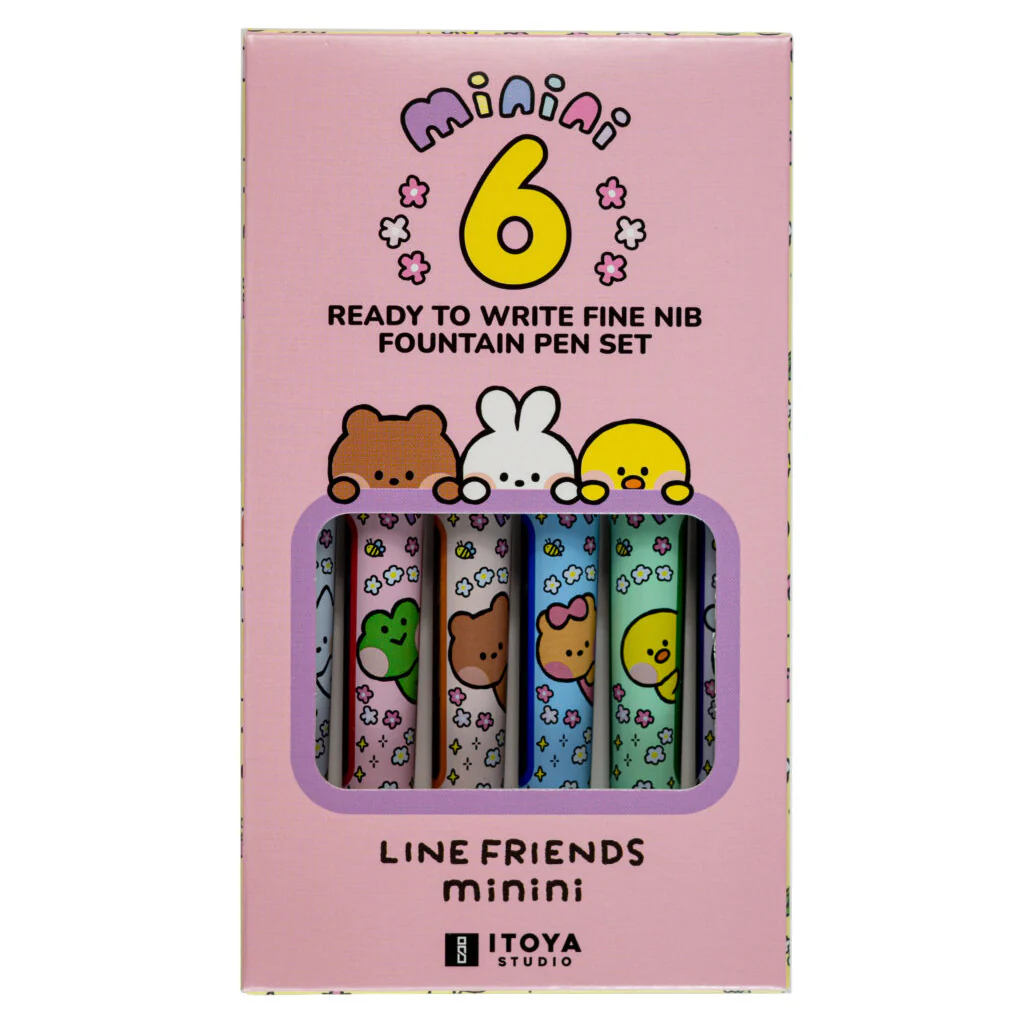 ITOYA - Line Friends Minini - Ready to Write Fountain Pens - Fine - Set of 6