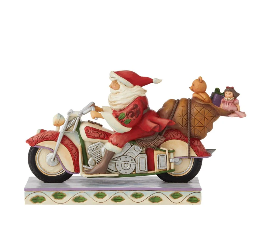 JIM SHORE SANTA RIDING MOTORCYCLE