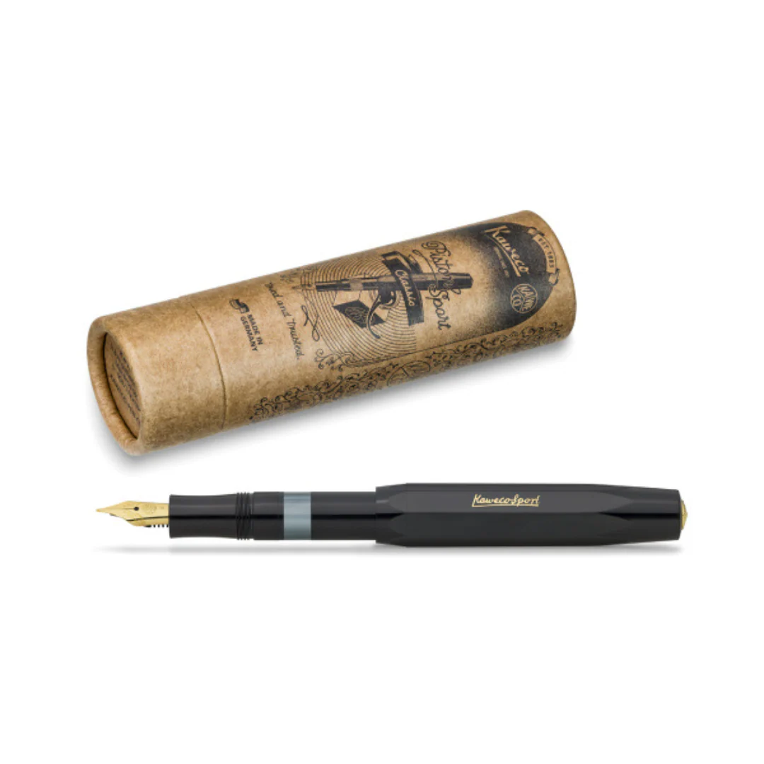 KAWECO - Piston Sport Classic Fountain Pen | Black/Gold