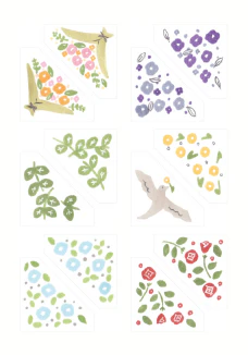 KITTA – CLEAR FILM SEAL STICKERS - CORNER FRAME 'FLOWERS' - Image 2