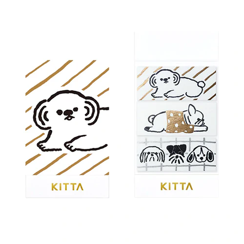 KITTA LIMITED COLLECTION - WIDE WASHI TAPE STICKERS - DOG