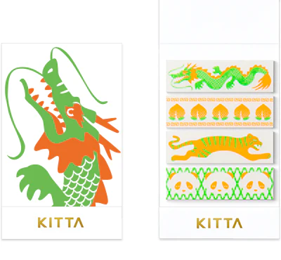 KITTA SPECIAL COLLECTION - FLURESCENT WASHI TAPE STICKERS - ORIENTAL