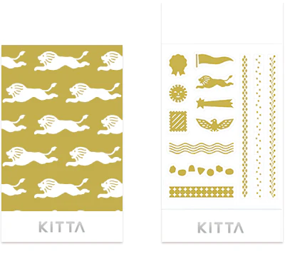KITTA - WASHI MASKING SEAL STICKERS - GOLD VERTICAL