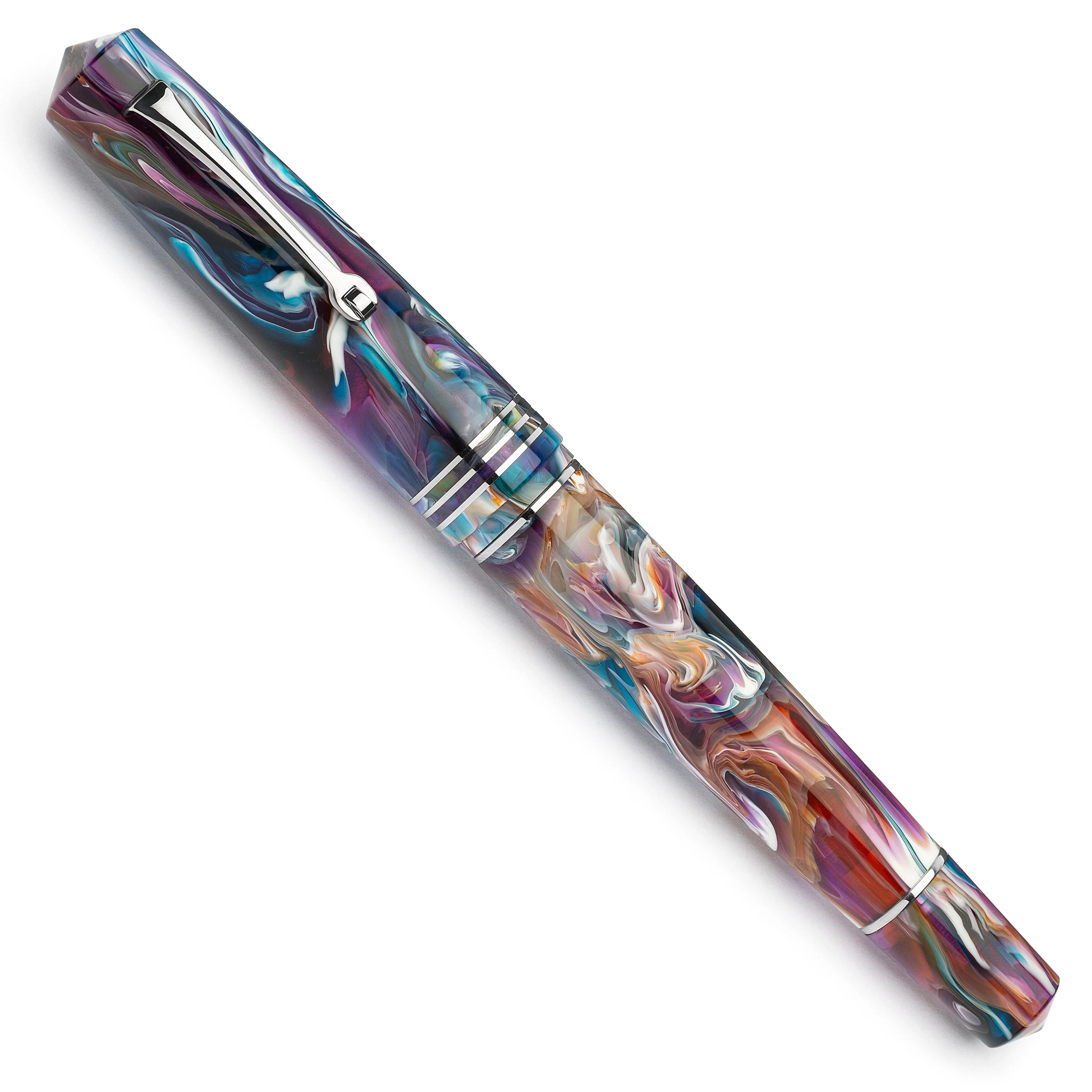Leonardo Pen - Momento Zero Grande 2.0 Fountain Pen Exclusive Edition - Primary Manipulation Vesuvius (Silver Trims/Steel Nib) - Image 2
