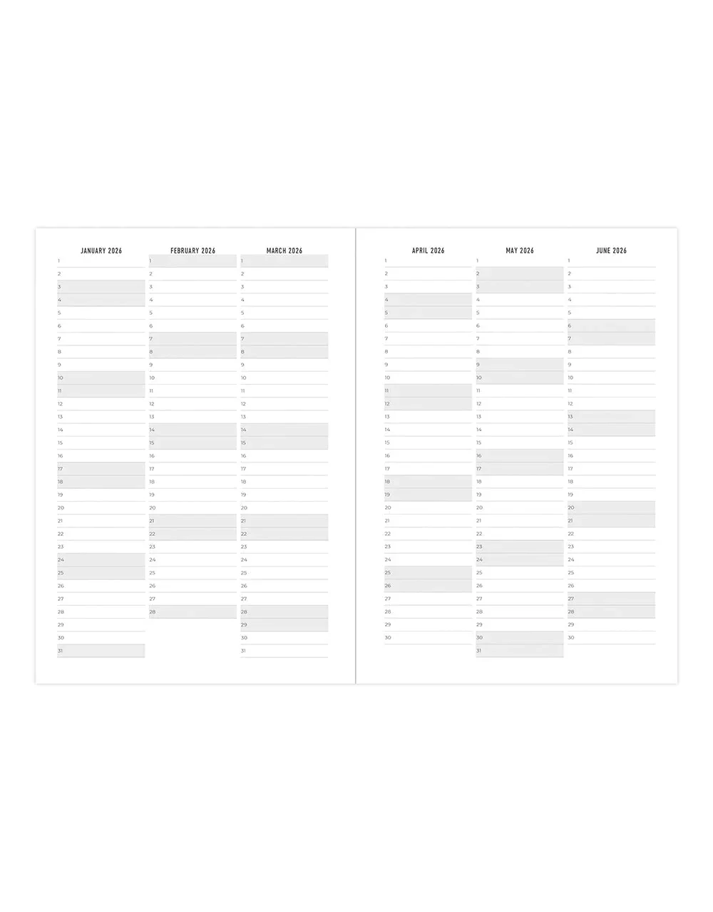 Letts of London - 2026 A5 Milano Weekly Planner - Week-to-View - Multilanguage - Black - Image 3
