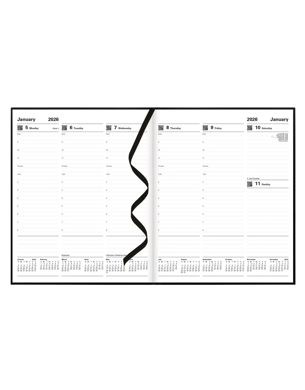 Letts of London - 2026 Principal Weekly Planner with Appointments - Quarto Week-to-View - Black - Image 2