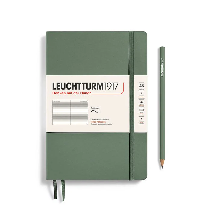 Leuchtturm1917 - Notebook Medium - A5 - Softcover - Olive - Ruled