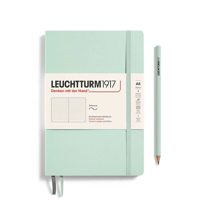 Leuchtturm1917 - Notebook Medium - A5 - Softcover - Mint Green - Dotted