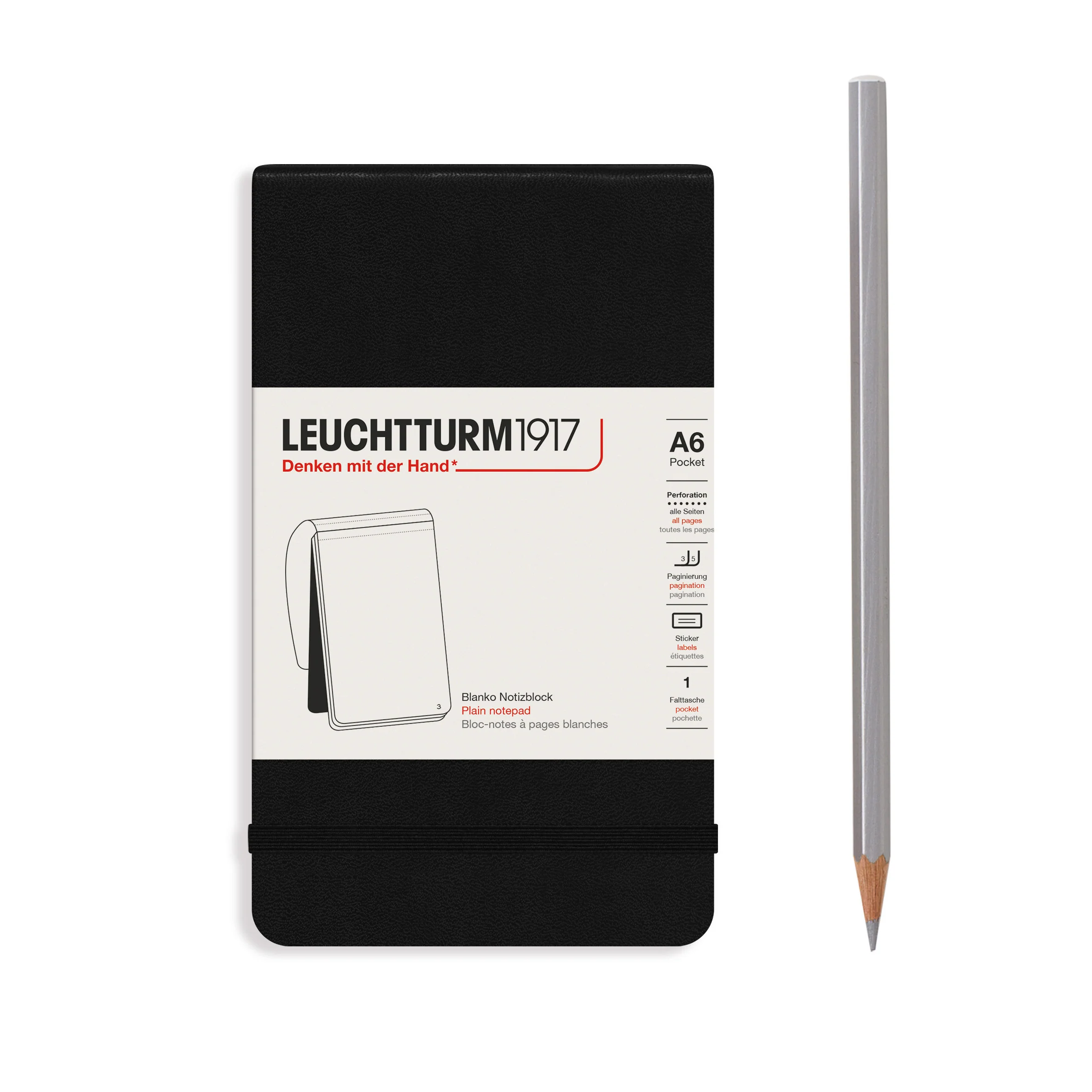 Leuchtturm1917 - Pocket Notepad - A6 - Hardcover - Black - Image 2