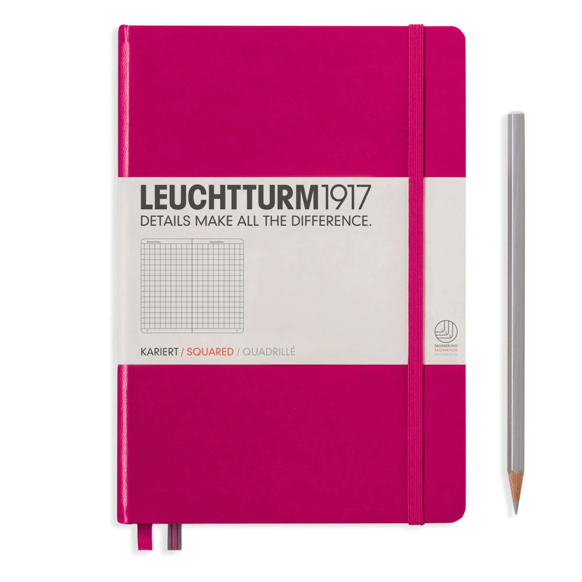 Leuchtturm1917 - Notebook Medium - A5 - Hardcover - New Pink - Squared