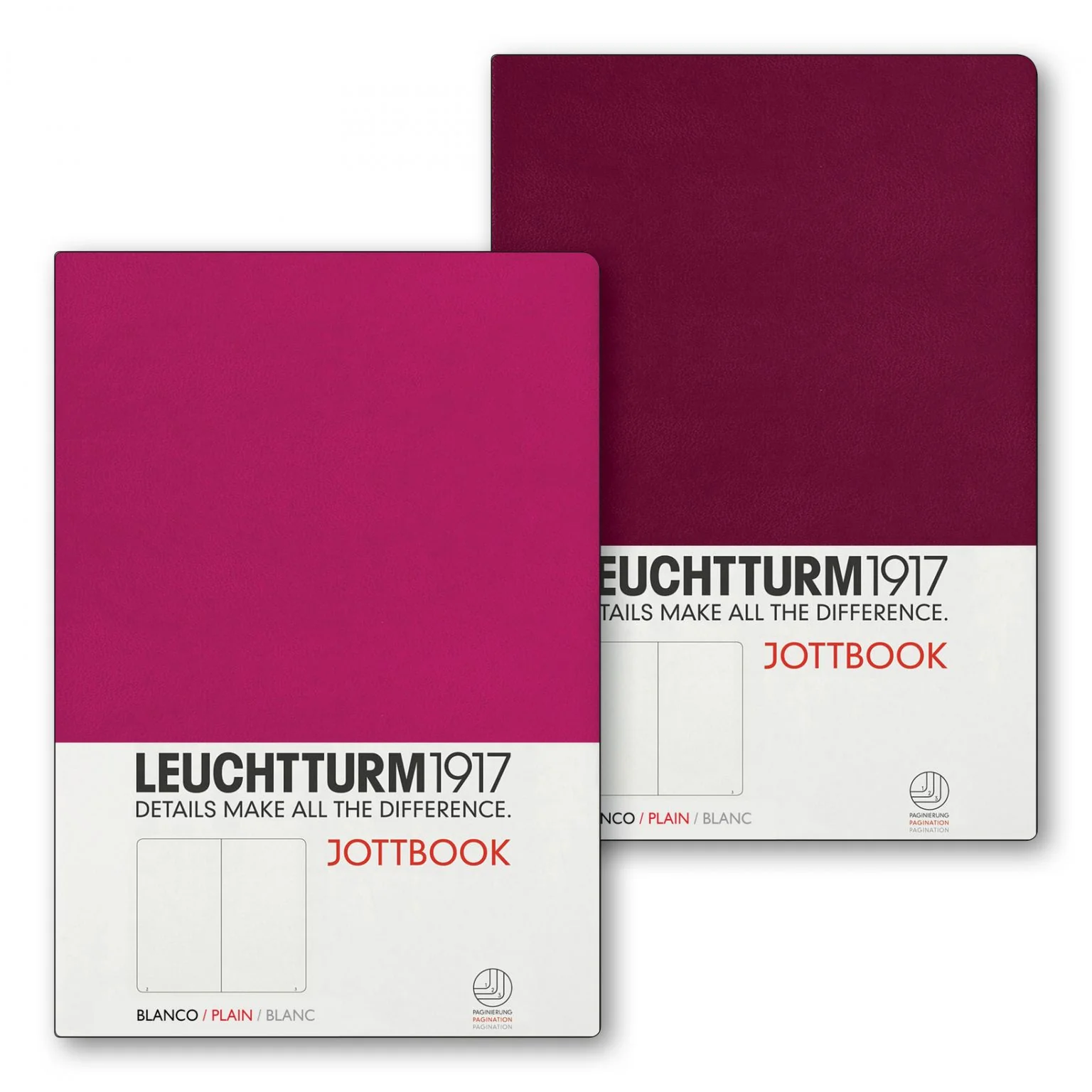 Leuchtturm1917 - Jottbook Double - A5 - Pack of 2 - Ice Blue & Royal Blue - Plain