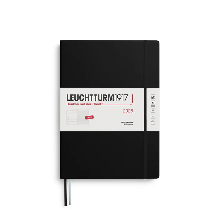Leuchtturm1917 - A4+ Master 2026 Weekly Planner & Notebook - Ruled - Black
