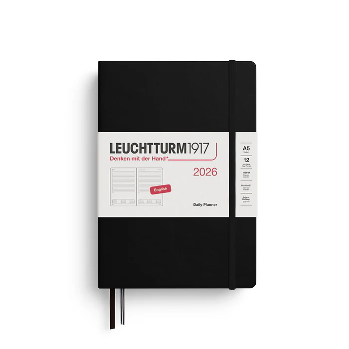 Leuchtturm1917 - A5 2026 Daily Planner - Black