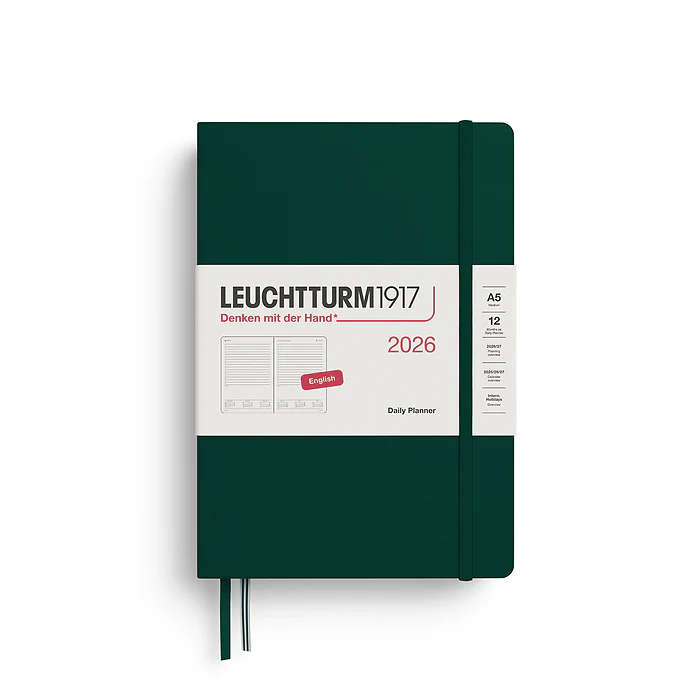 Leuchtturm1917 - A5 2026 Daily Planner - Forest Green