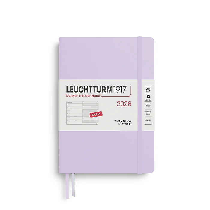 Leuchtturm1917 - A5 2026 Weekly Planner & Notebook - Lined - Lilac