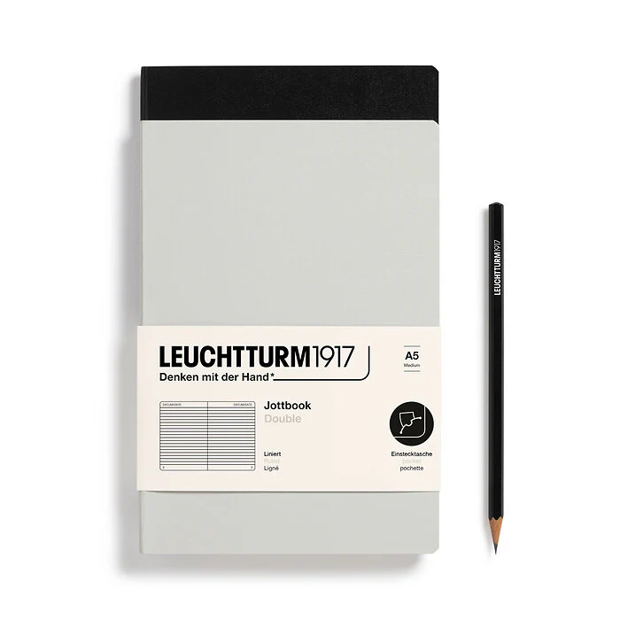 Leuchtturm1917 - Jottbook Double - A5 - Pack of 2 - Light Grey & Black - Image 2