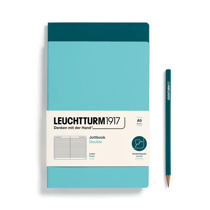 Leuchtturm1917 - Jottbook Double - A5 - Pack of 2 - Aquamarine & Pacific - Image 2
