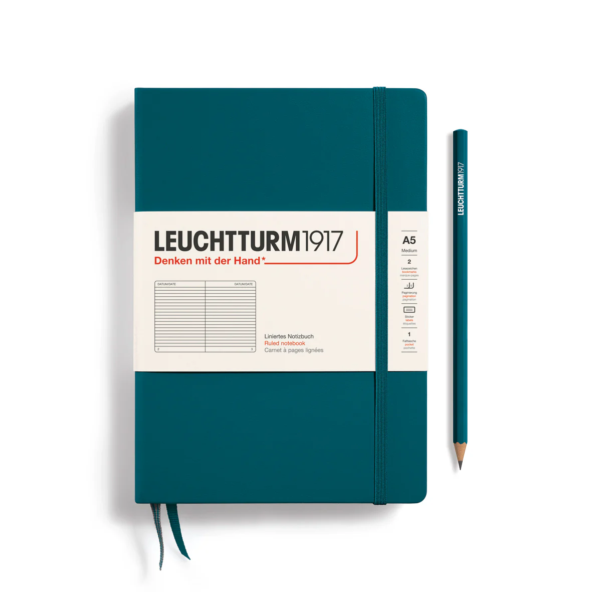 Leuchtturm1917 - Notebook Medium - A5 - Hardcover - Pacific Green - Image 3