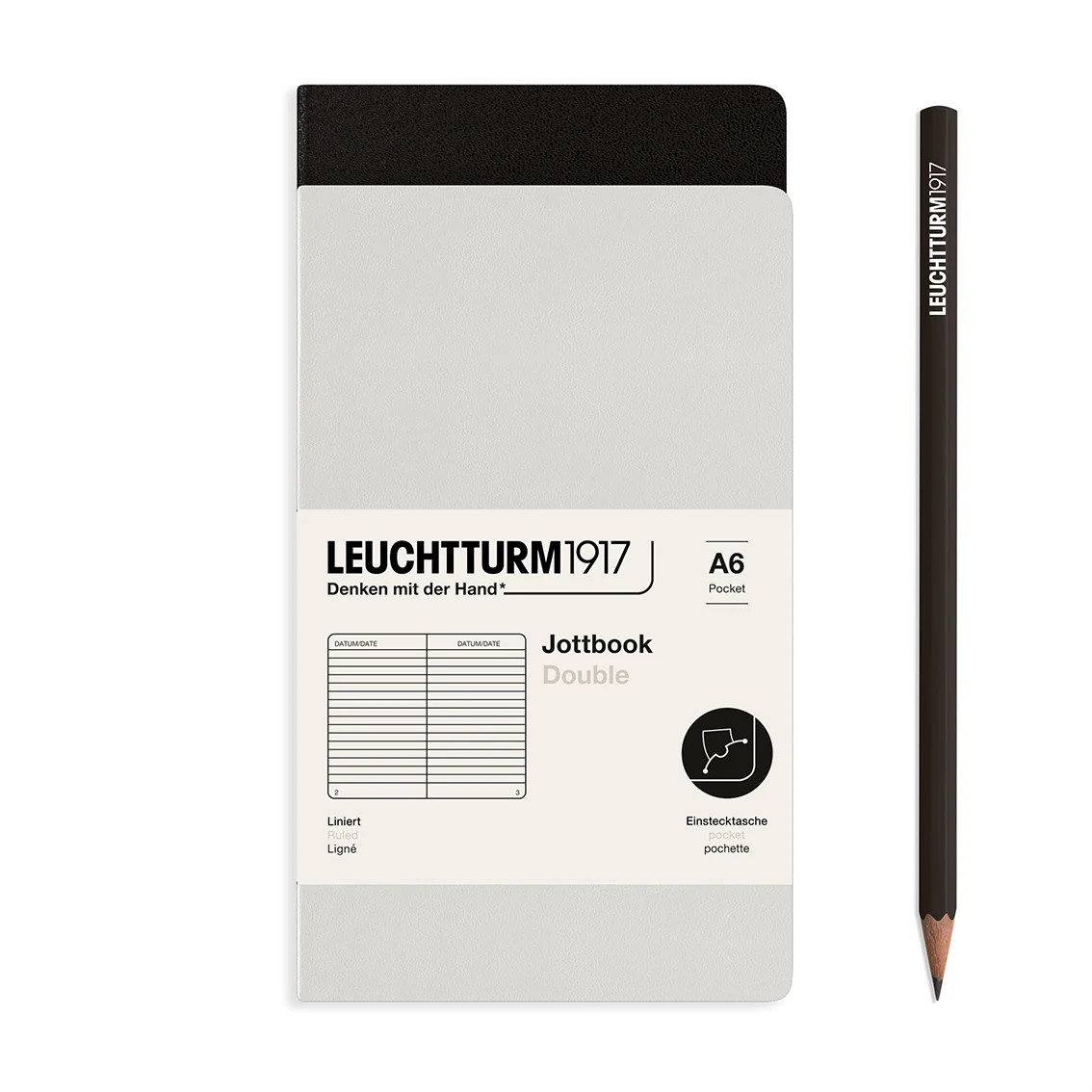 Leuchtturm1917 - Jottbook Double - A6 - Pack of 2 - Light Grey & Black - Image 2