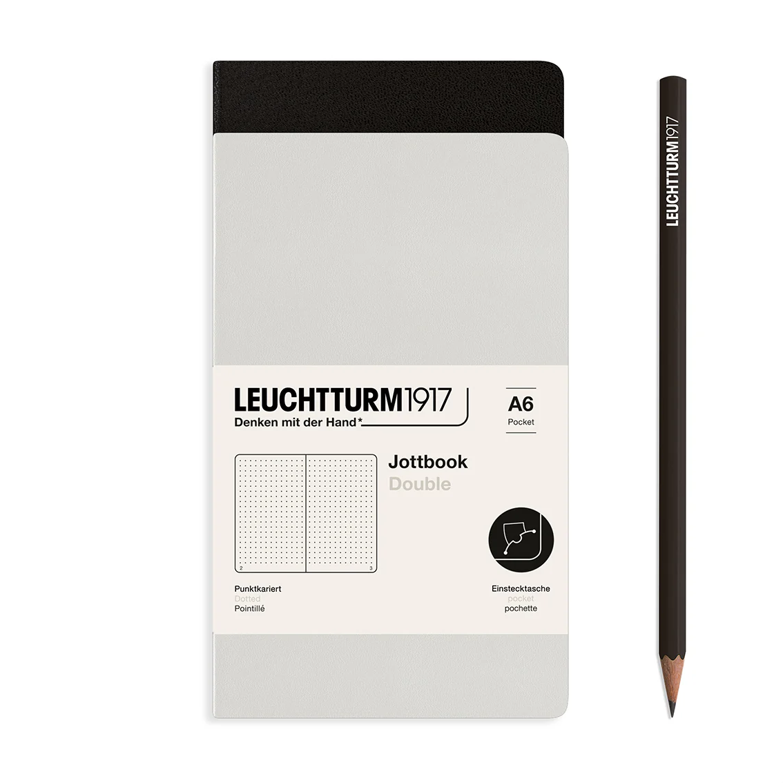 Leuchtturm1917 - Jottbook Double - A6 - Pack of 2 - Light Grey & Black - Image 3