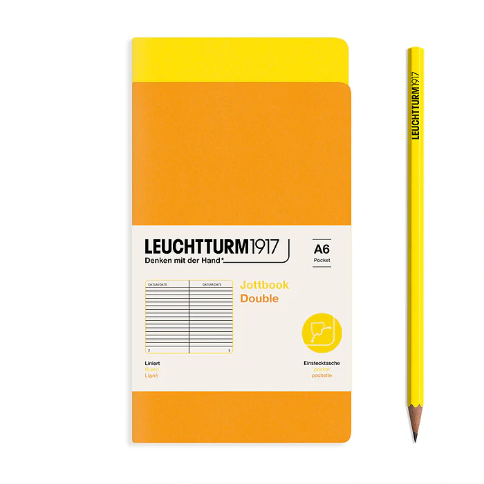 Leuchtturm1917 - Jottbook Double - A6 - Pack of 2 - Lemon & Rising sun