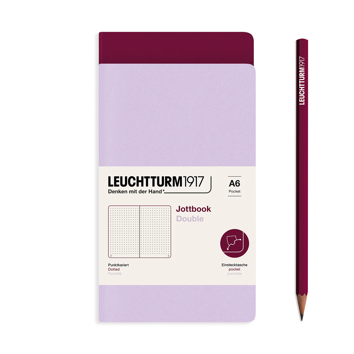 Leuchtturm1917 - Jottbook Double - A6 - Pack of 2 - Lilac & Port Red - Image 2