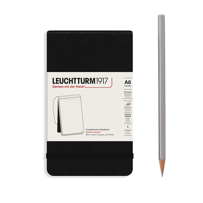 Leuchtturm1917 - Pocket Notepad - A6 - Hardcover - Black