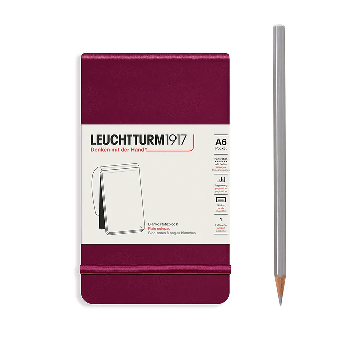 Leuchtturm1917 - Pocket Notepad - A6 - Hardcover - Port Red