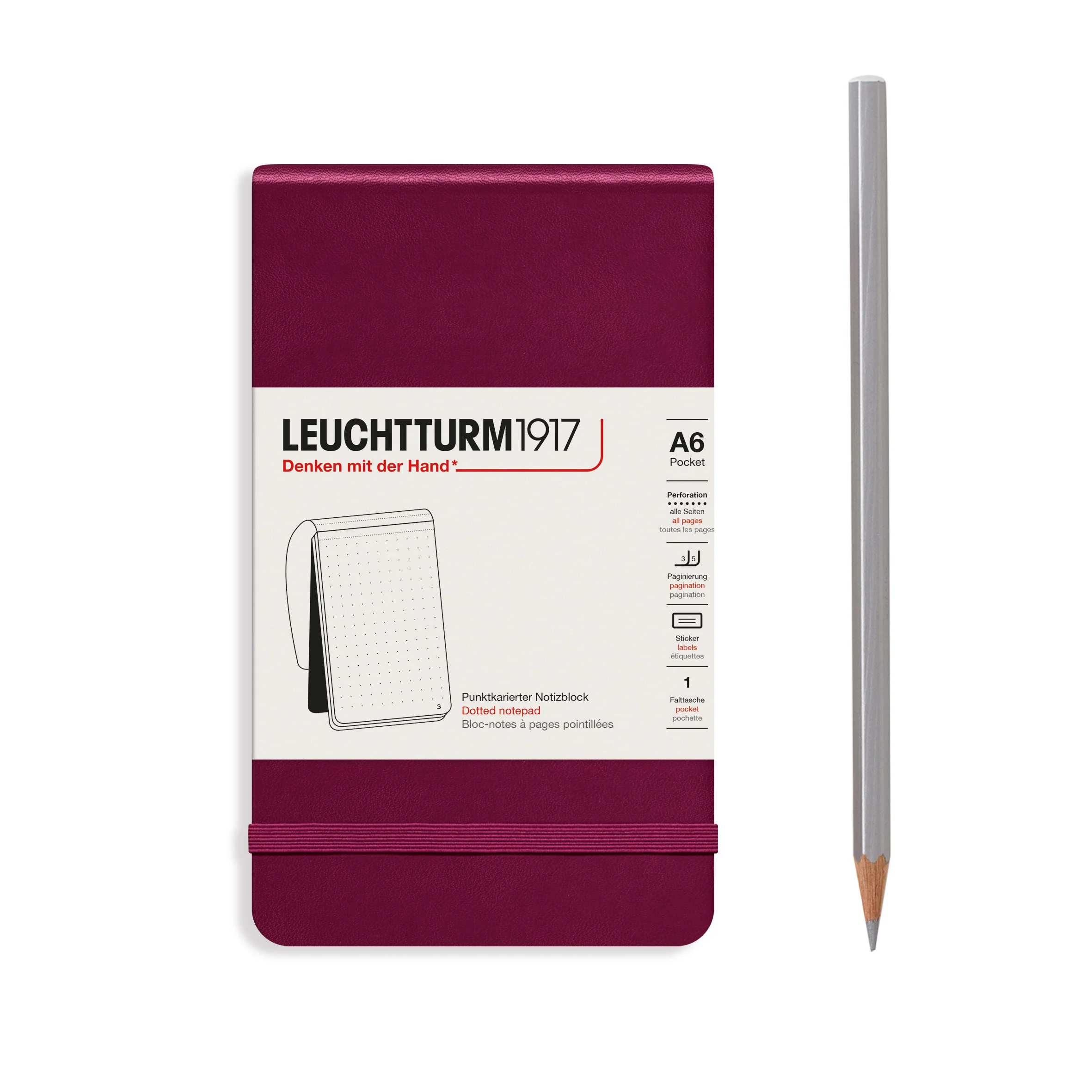 Leuchtturm1917 - Pocket Notepad - A6 - Hardcover - Port Red - Image 3
