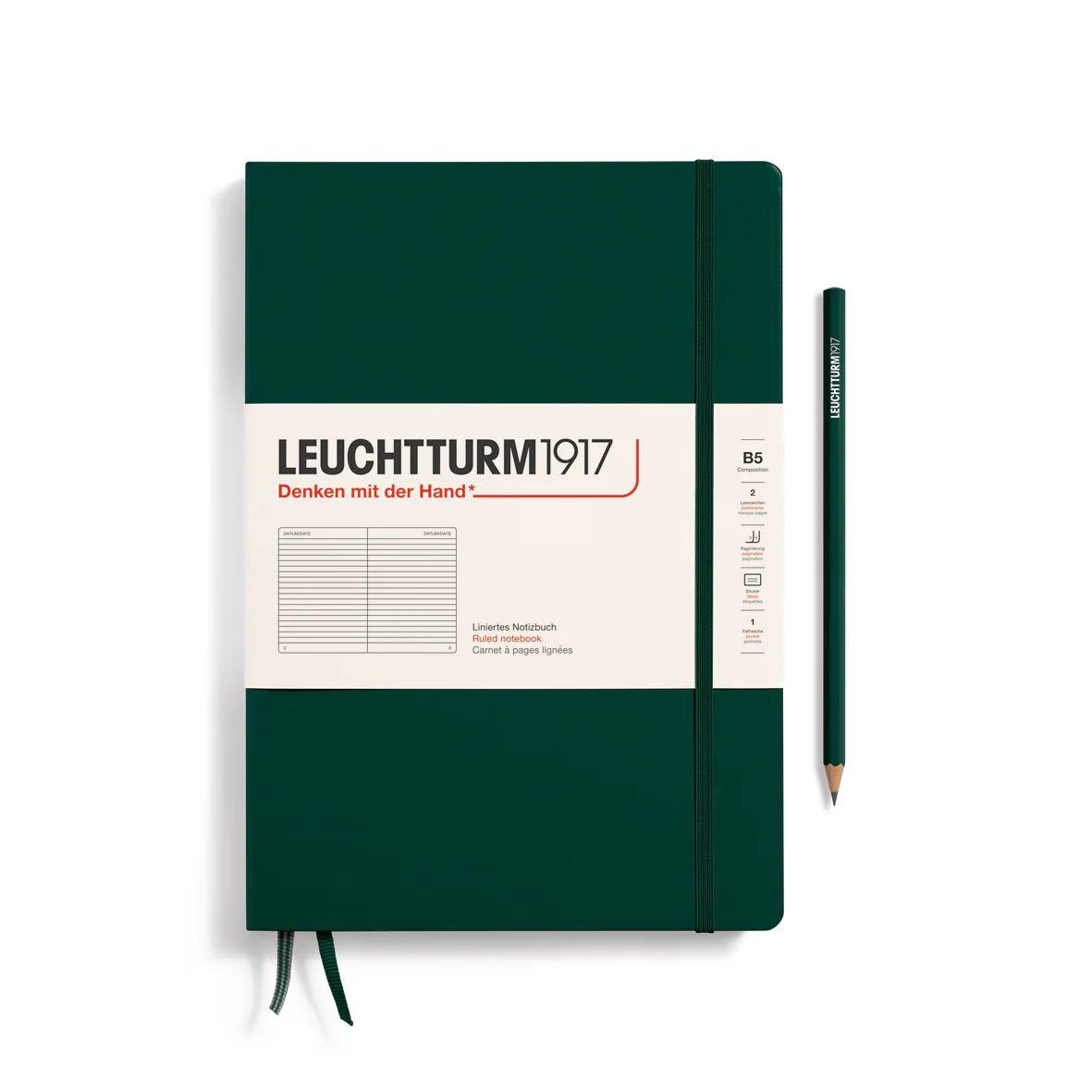 Leuchtturm1917 - Notebook Composition - B5 - Hardcover - Forest Green - Image 3