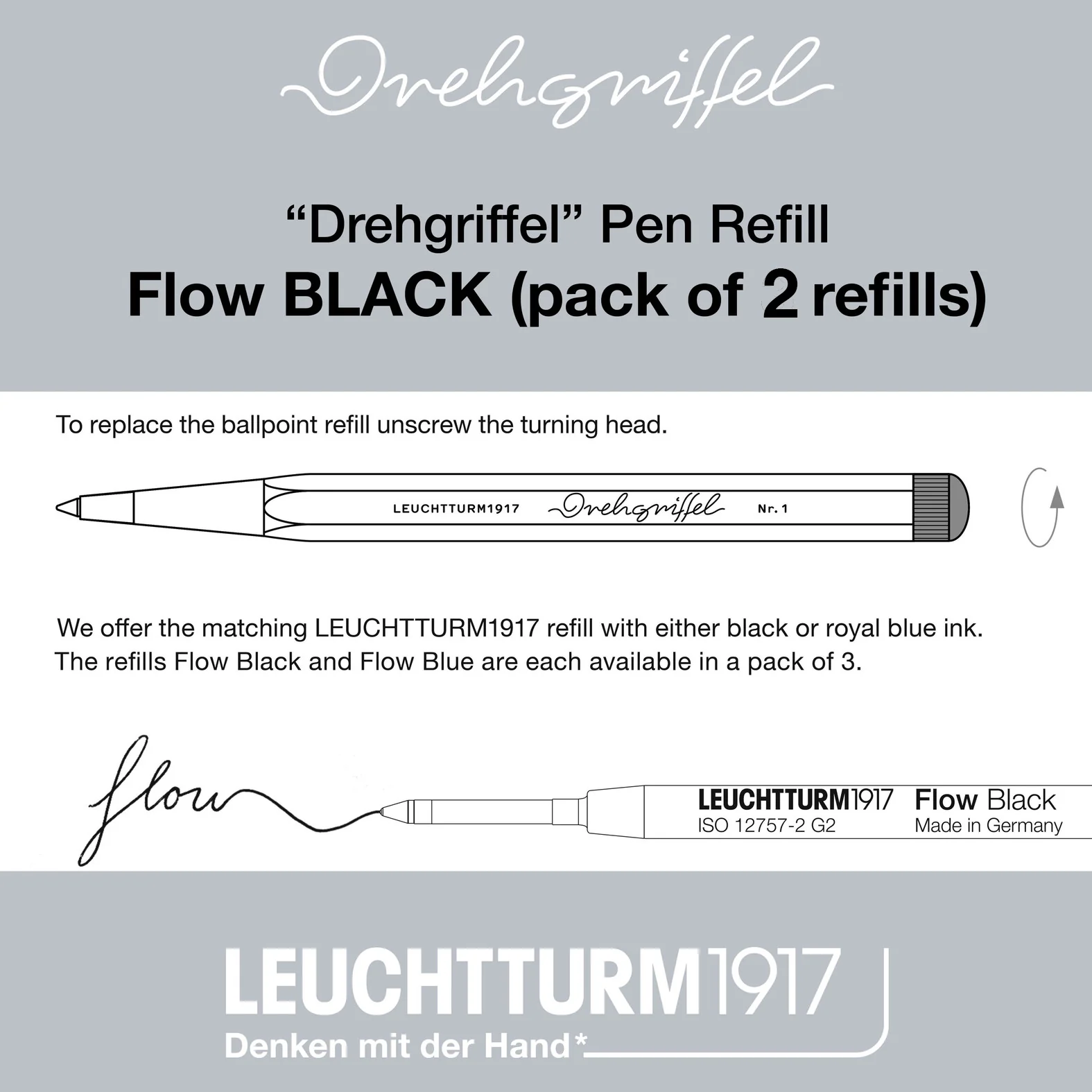 LEUCHTTURM1917 - Drehgriffel Nr. 1 -  Ballpoint Pen Refill - Bold - Image 2