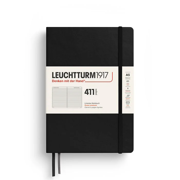 Leuchtturm1917 - Notebook 411 Pages - A5 - Hardcover - Black