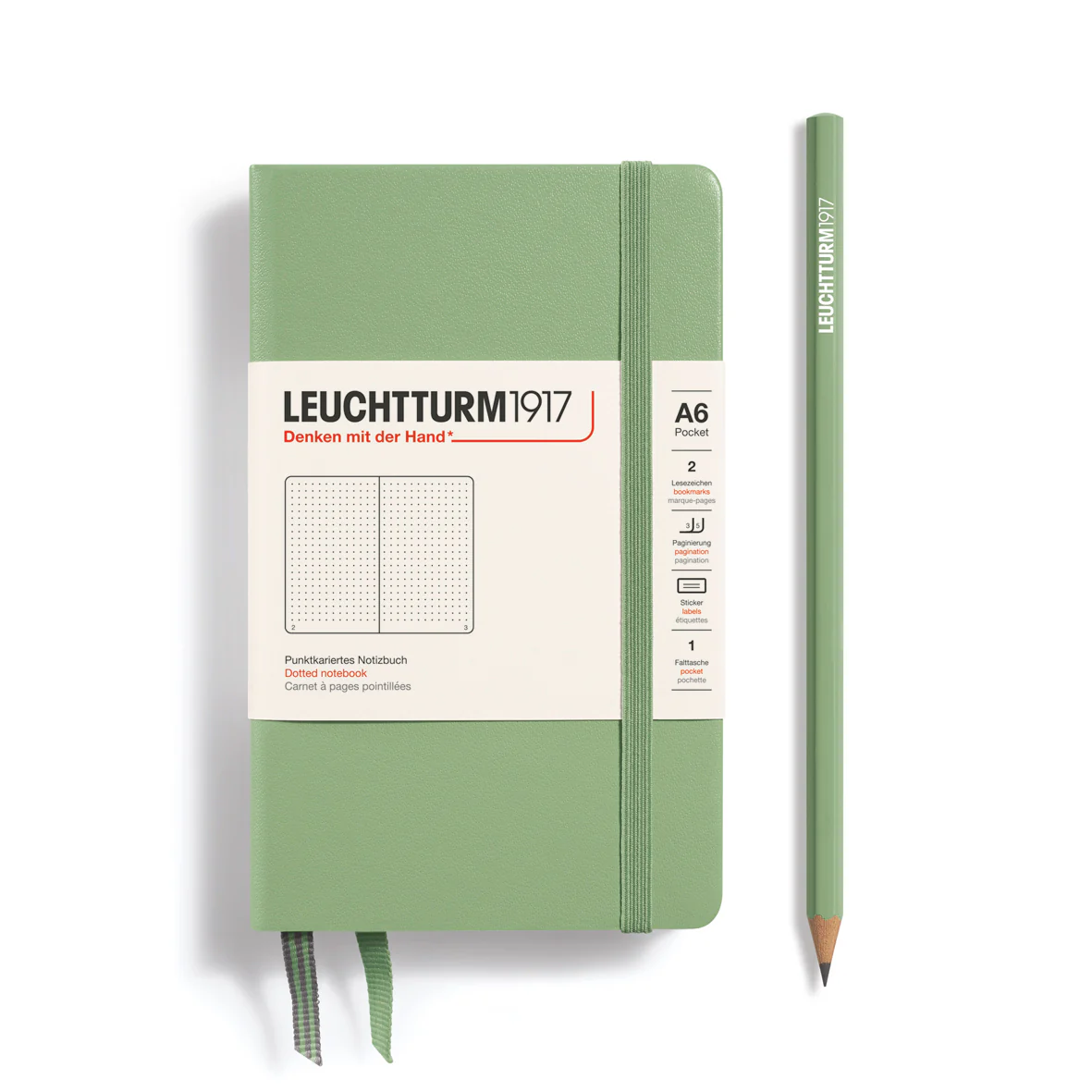 Leuchtturm1917 - Pocket Notebook - A6 - Hardcover - Sage - Image 4