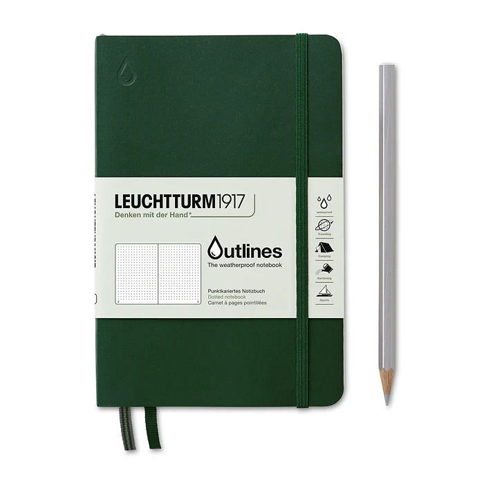 Leuchtturm1917 - Outlines Weatherproof Notebook - B6+ - Softcover - Walden Green