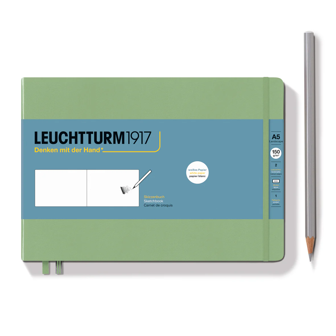 Leuchtturm1917 - Sketchbook Medium - A5 Landscape - Hardcover - Sage