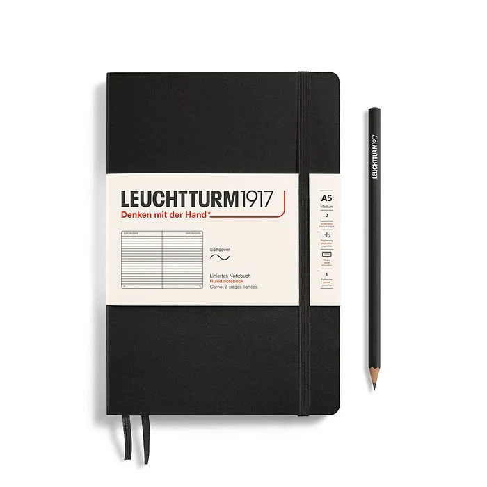Leuchtturm1917 - Notebook Medium - A5 - Softcover - Black