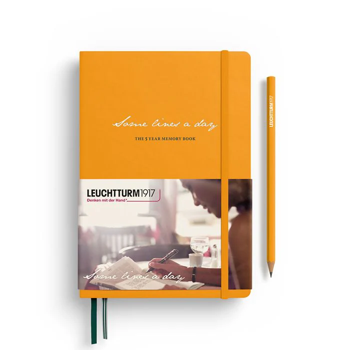Leuchtturm1917 - Some Lines a Day 5 Year Memory Book - A5 - Hardcover - Rising Sun