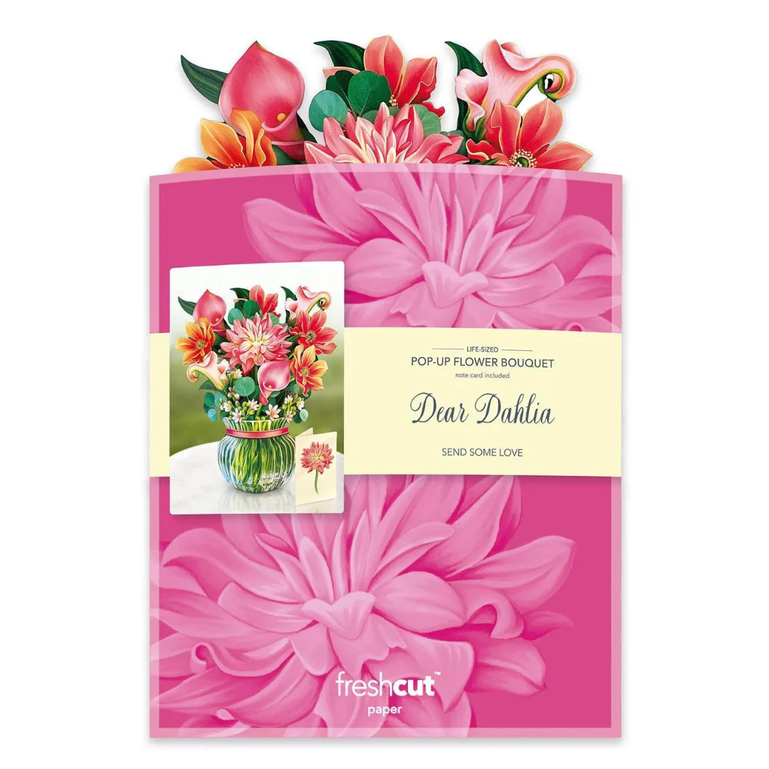 Fresh Cut Paper - Life Sized Pop-Up Flower Bouquet with Note Card - Dear Dahlia