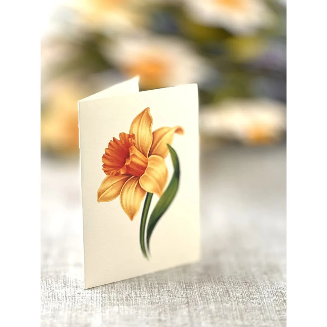 Fresh Cut Paper - Life Sized Pop-Up Flower Bouquet with Note Card - English Daffodils - Image 3