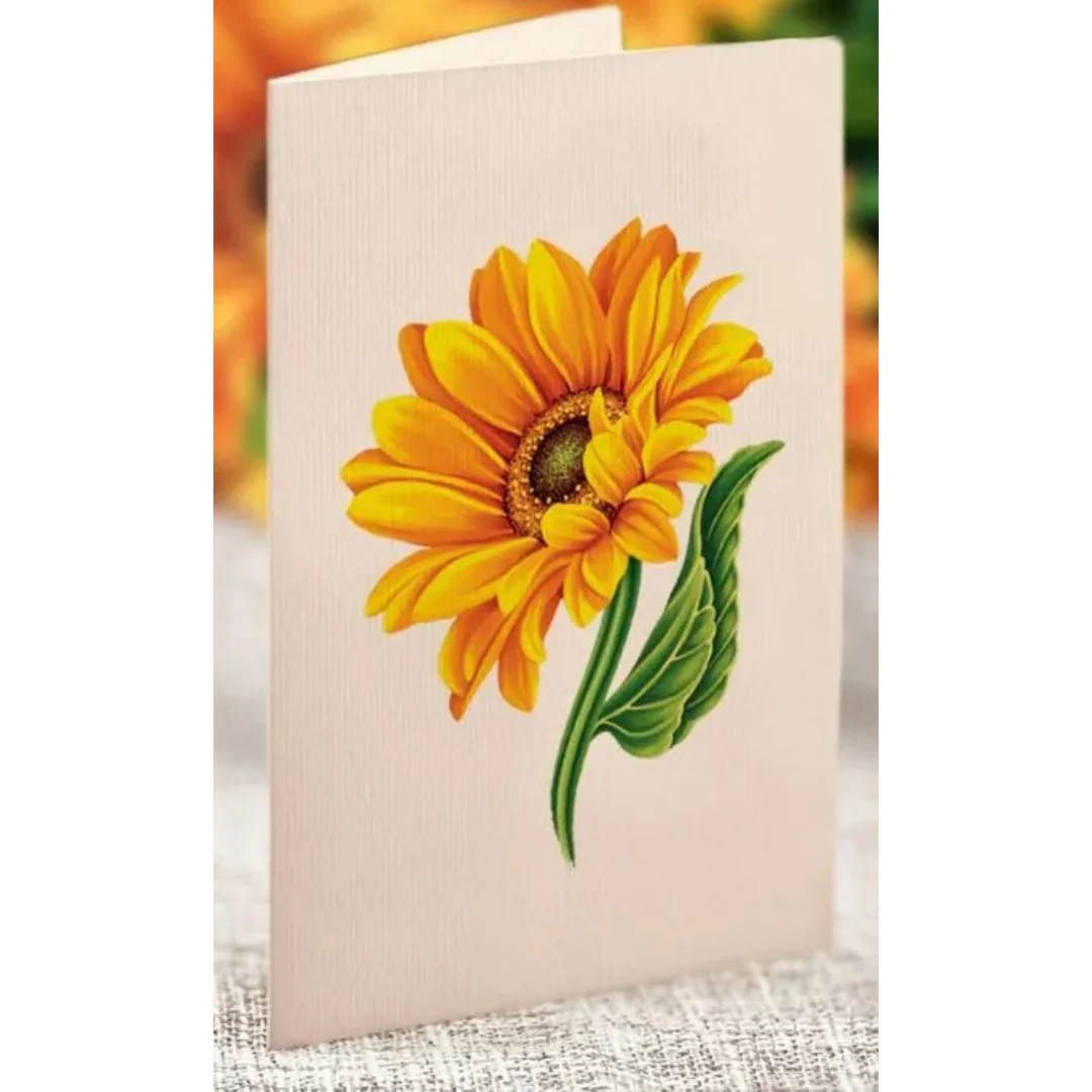 Fresh Cut Paper - Life Sized Pop-Up Flower Bouquet with Note Card - Sunflowers - Image 3