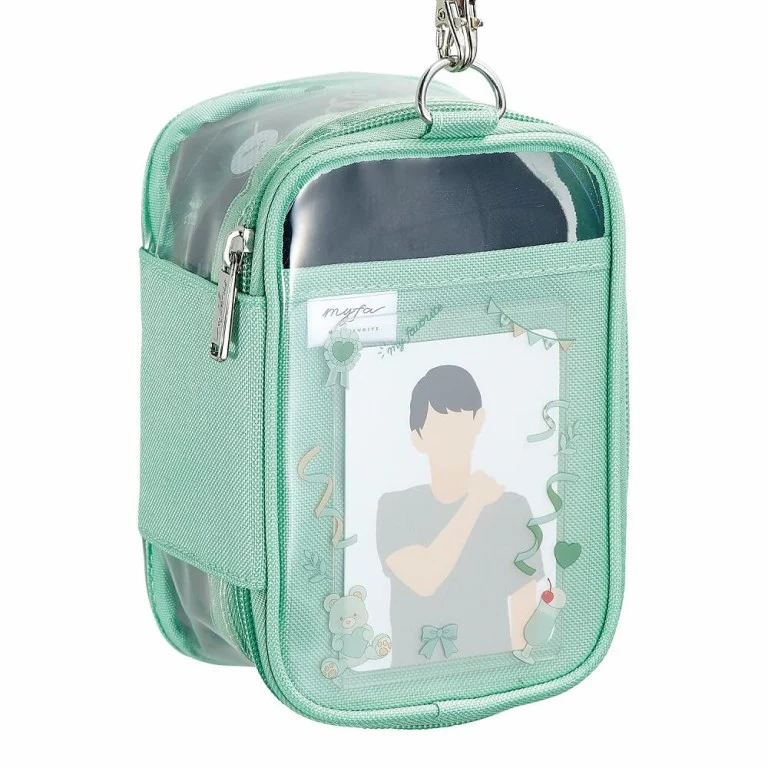 LIHIT LAB - Myfa - Clear Decoration Box Pouch - Mini/Large - Mint Green - Image 4