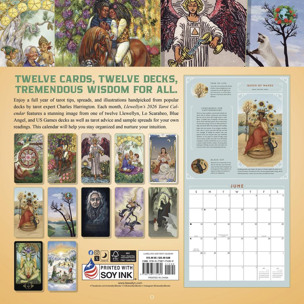 Llewellyn's - 2026 Wall Calendar - Tarot by Charles Harrington - Image 2