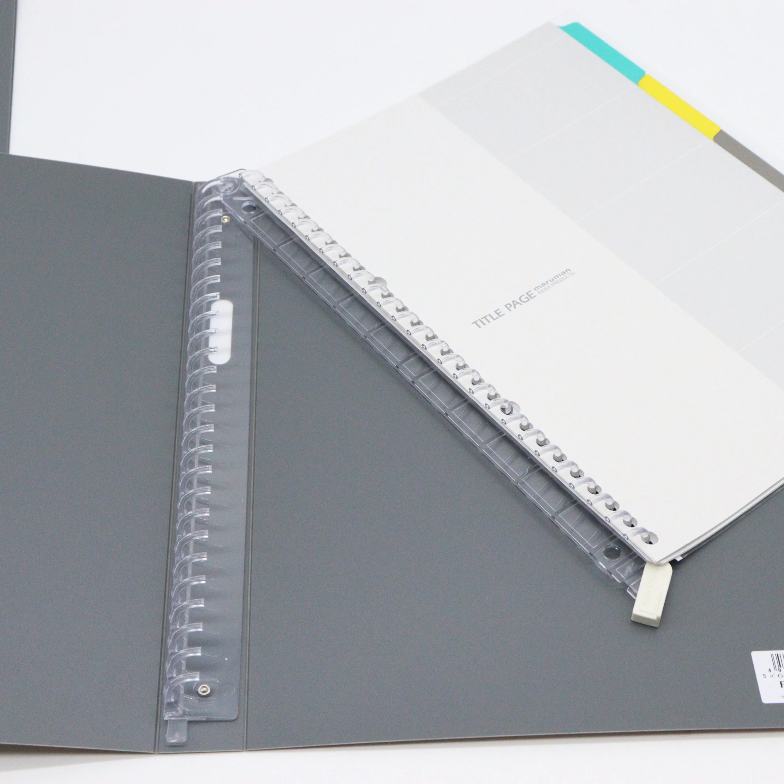 MARUMAN – A5 Notebook Binder with 5 Subject File Folders – Grey Cover - Image 6