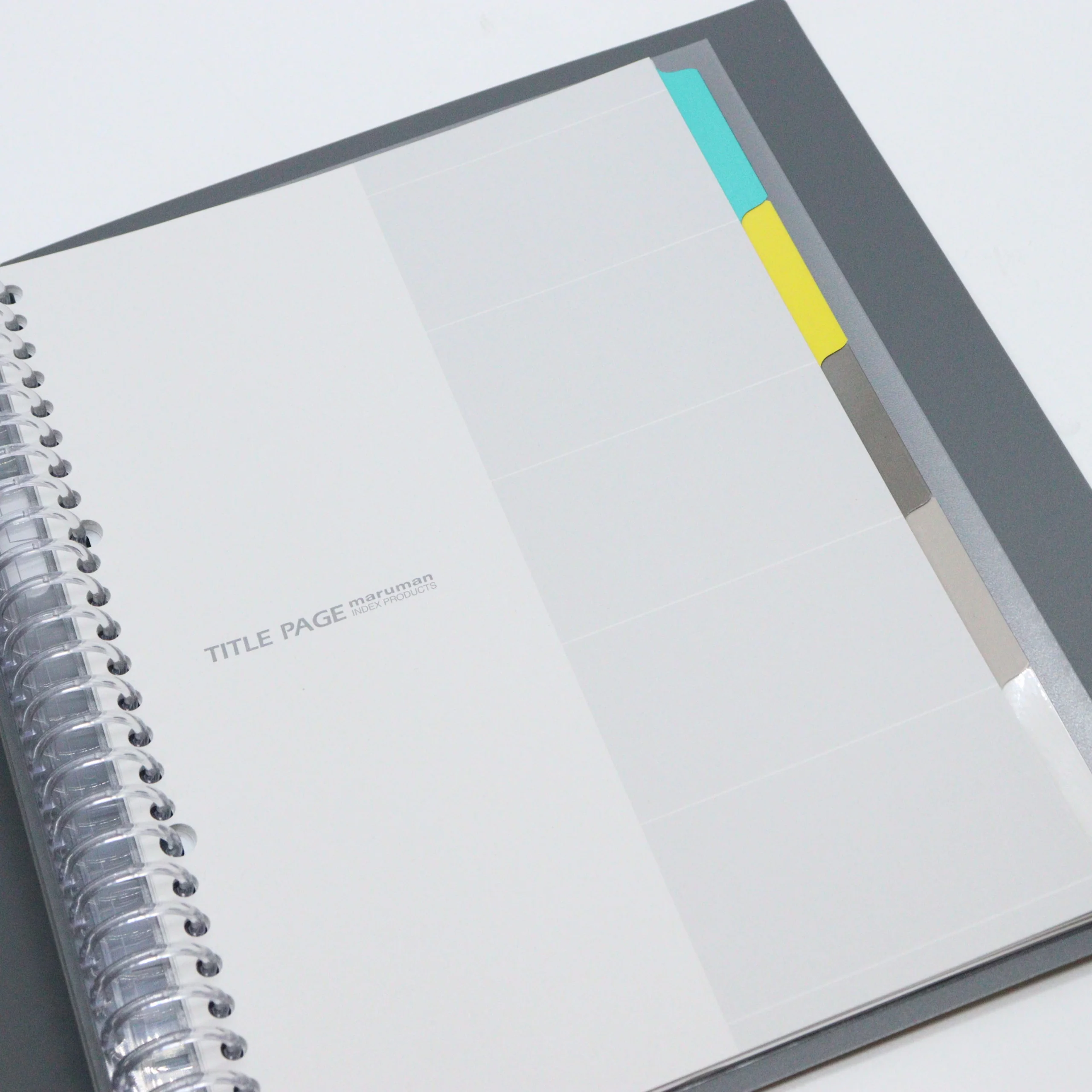 MARUMAN – A5 Notebook Binder with 5 Subject File Folders – Grey Cover - Image 7
