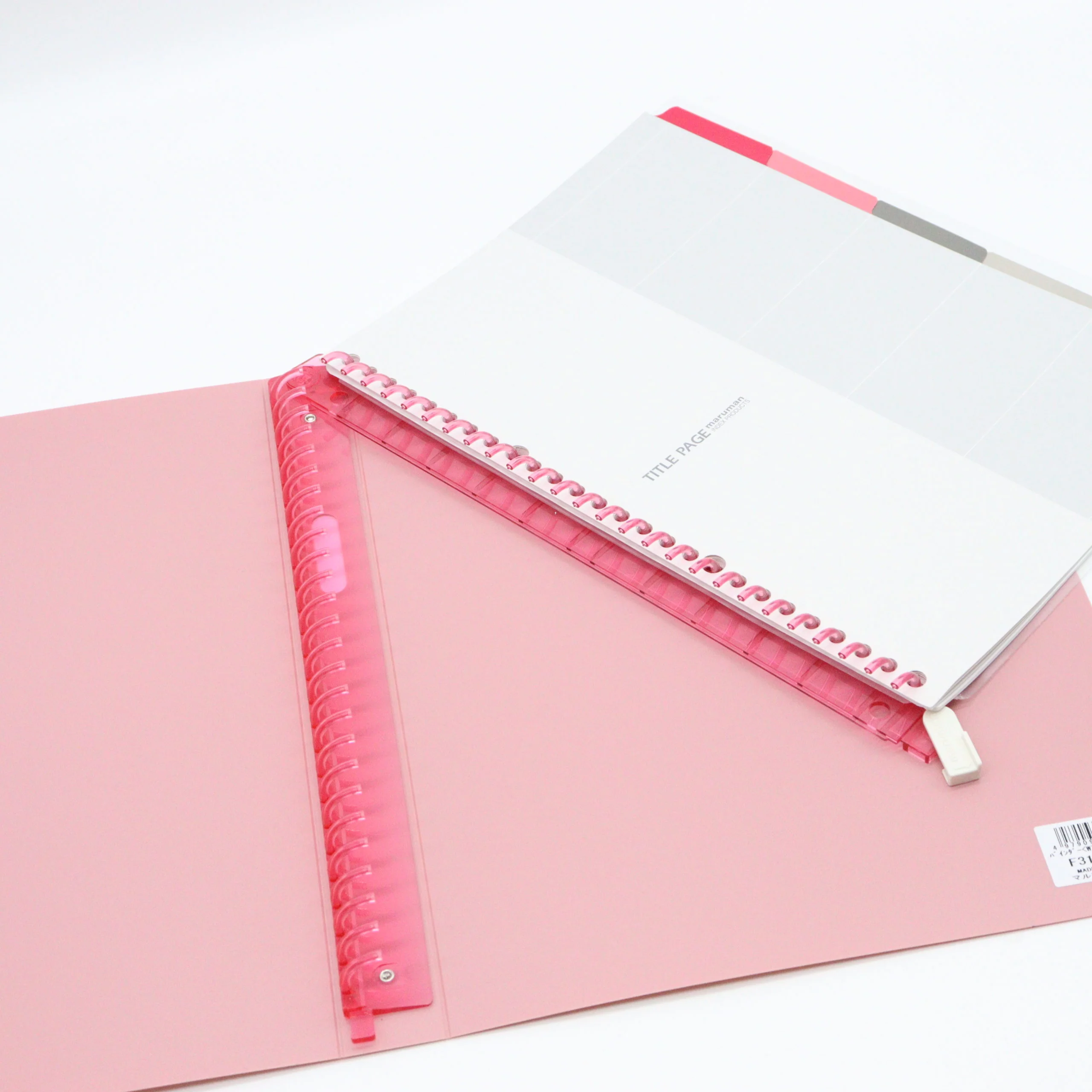MARUMAN – A5 Notebook Binder with 5 Subject File Folders – Soft Pink Cover - Image 5