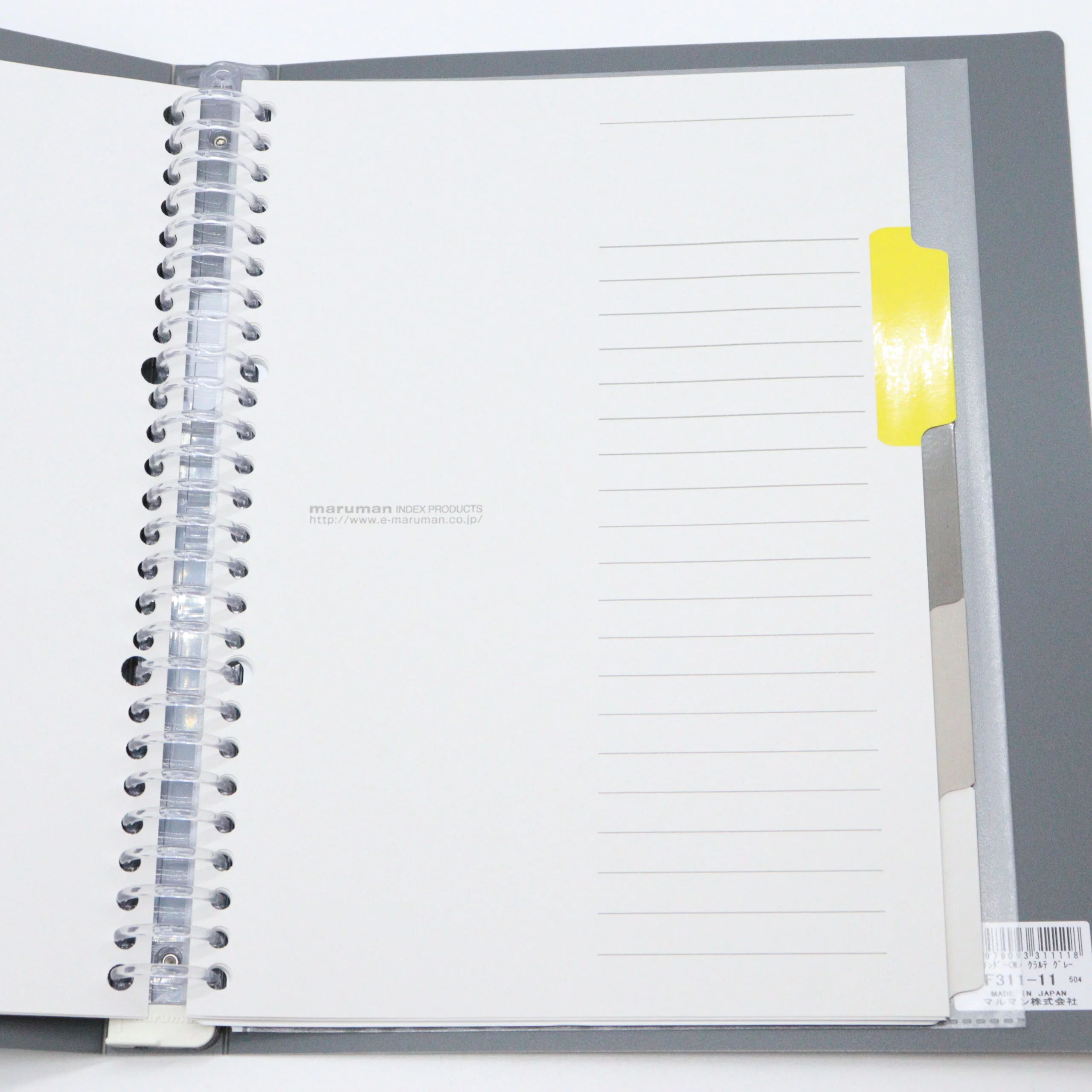 MARUMAN - B5 Notebook Binder with 5 Subject File Folders - Grey Cover - Image 7