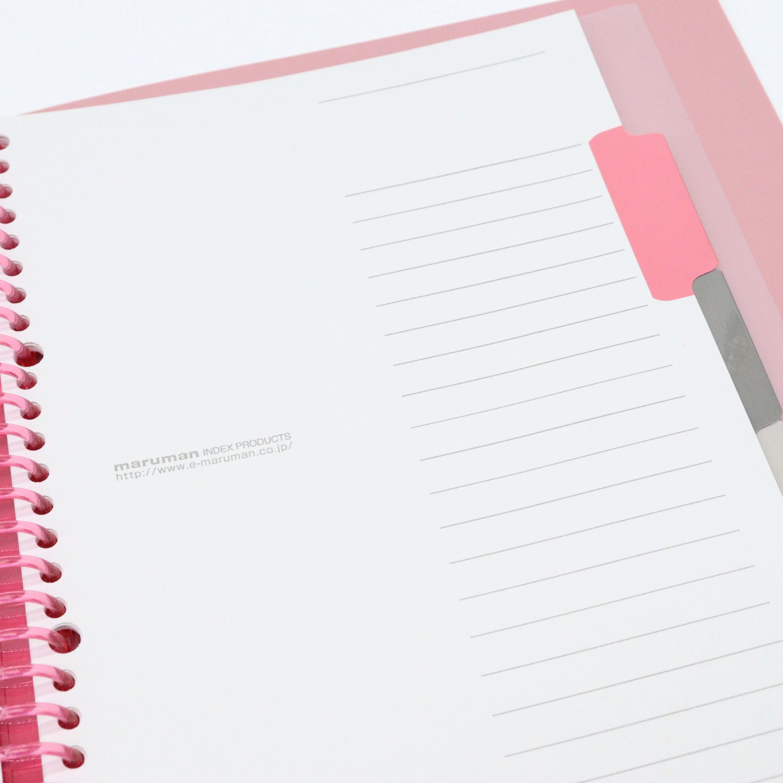 MARUMAN – B5 Notebook Binder with 5 Subject File Folders – Soft Pink Cover - Image 7