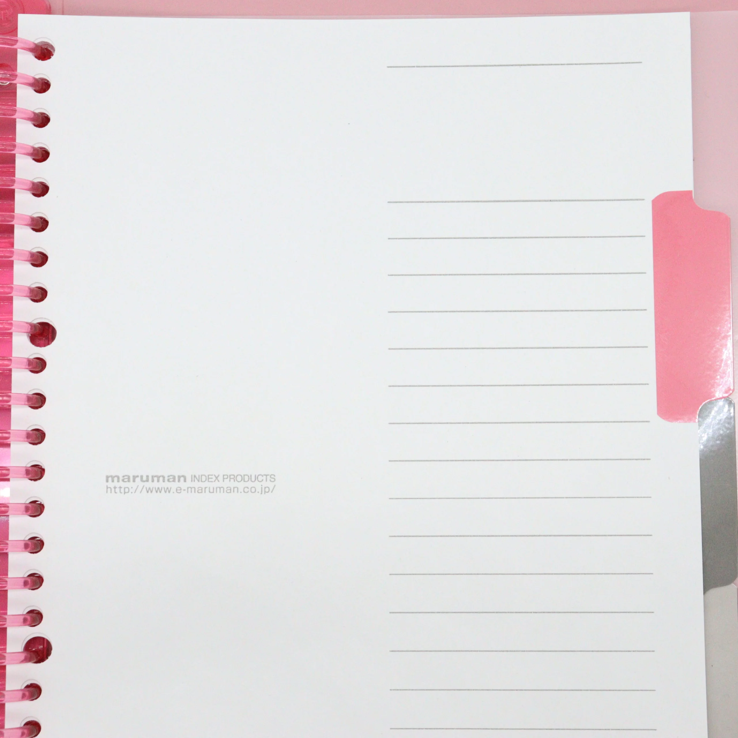 MARUMAN – B5 Notebook Binder with 5 Subject File Folders – Soft Pink Cover - Image 8