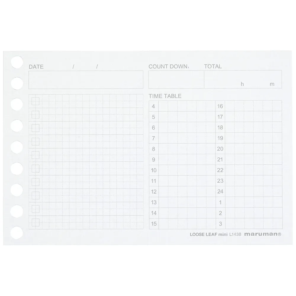 Maruman - MINI Time Planning Loose Leaf Paper - 5 mm, 50 Sheets - Image 3
