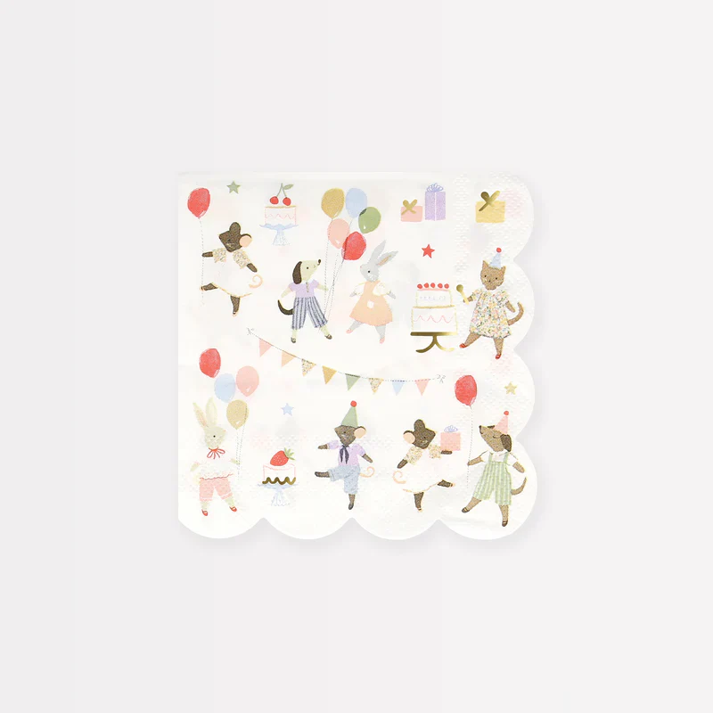 MERI MERI - Animal Friends Small Napkins - Pack of 16